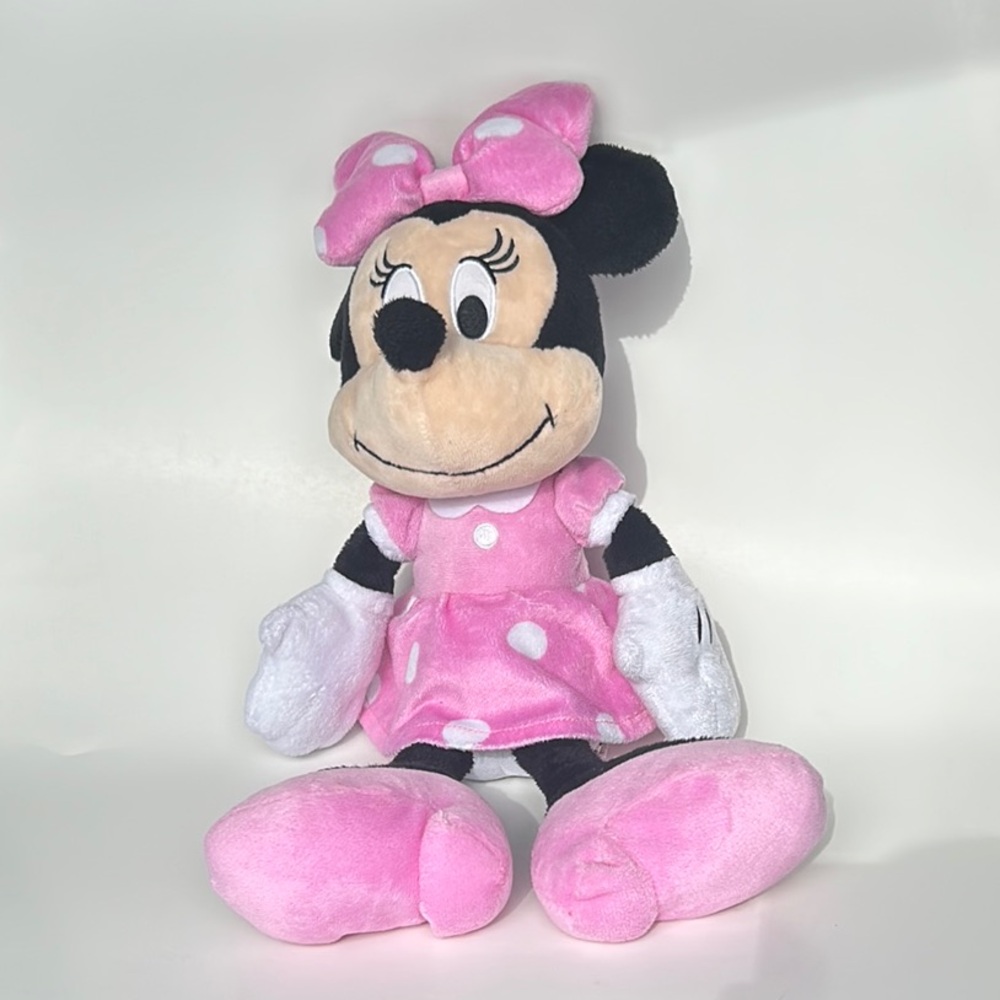 Disney Minnie Mouse Plush Toy - Pink and white polka dot dress.